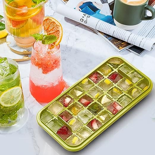 Button Press Ice Cube Tray, 31 Grids One Button Press Ice Cube Tray With Storage Box, Ice Cube Molds Ice Box, New Ice Cube Tray With Lid and Bin, Stackable Easy Release Ice Trays for Beverages Button Press Ice Cube Tray, 31 Grids One Button Press Ice Cube Tray With Storage Box, Ice Cube Molds Ice Box, New Ice Cube Tray With Lid and Bin, Stackable Easy Release Ice Trays for Beverages